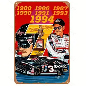 Nascar Legend Aluminum Sign Wall Art Plaque Nostalgic Vintage 8x12 Inches Perfect for Home Bar Cafe and Office Wall Decor Sculptures Vintage Room Decor