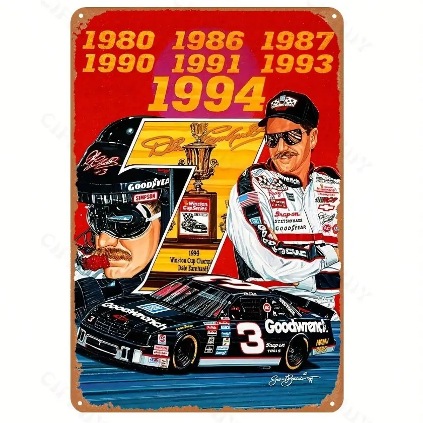 Nascar Legend Aluminum Sign Wall Art Plaque Nostalgic Vintage 8x12 Inches Perfect for Home Bar Cafe and Office Wall Decor Sculptures Vintage Room Decor
