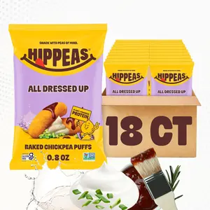 All Dressed Up Chickpea Puffs - Gluten Free Snacks, Dairy Free, Vegan, Crunchy, Nutritious, Baked Plant Protein Snack, Non-GMO, Kosher