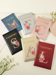 Floral & Letter Pattern Passport Case, Multi-functional Passport Cover Holder, Lightweight Passport Holder for Storing ID Cards When Going Out, Travel Essentials