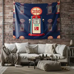 American Retro Nostalgic Anniversary Series Decorative Wall Hanging Tapestry, Photo & Photography Backdrop, Large Room Divider, Covers Clutter and Circuit Breakers, Perfect Housewarming, Birthday & Christmas Gift