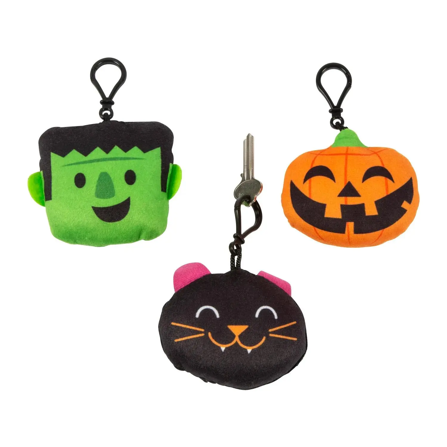 Halloween Stuffed Character Backpack Clip Keychains - 3 1/2" - 3 3/4", 12 Pcs