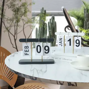 Minimalist Flip Calendar with Arabic Numerals, Modern Desk Accessory with Clean Design, Perfect for Office, Home, Study, Ideal Gift for New Year, Back to School, or Housewarming