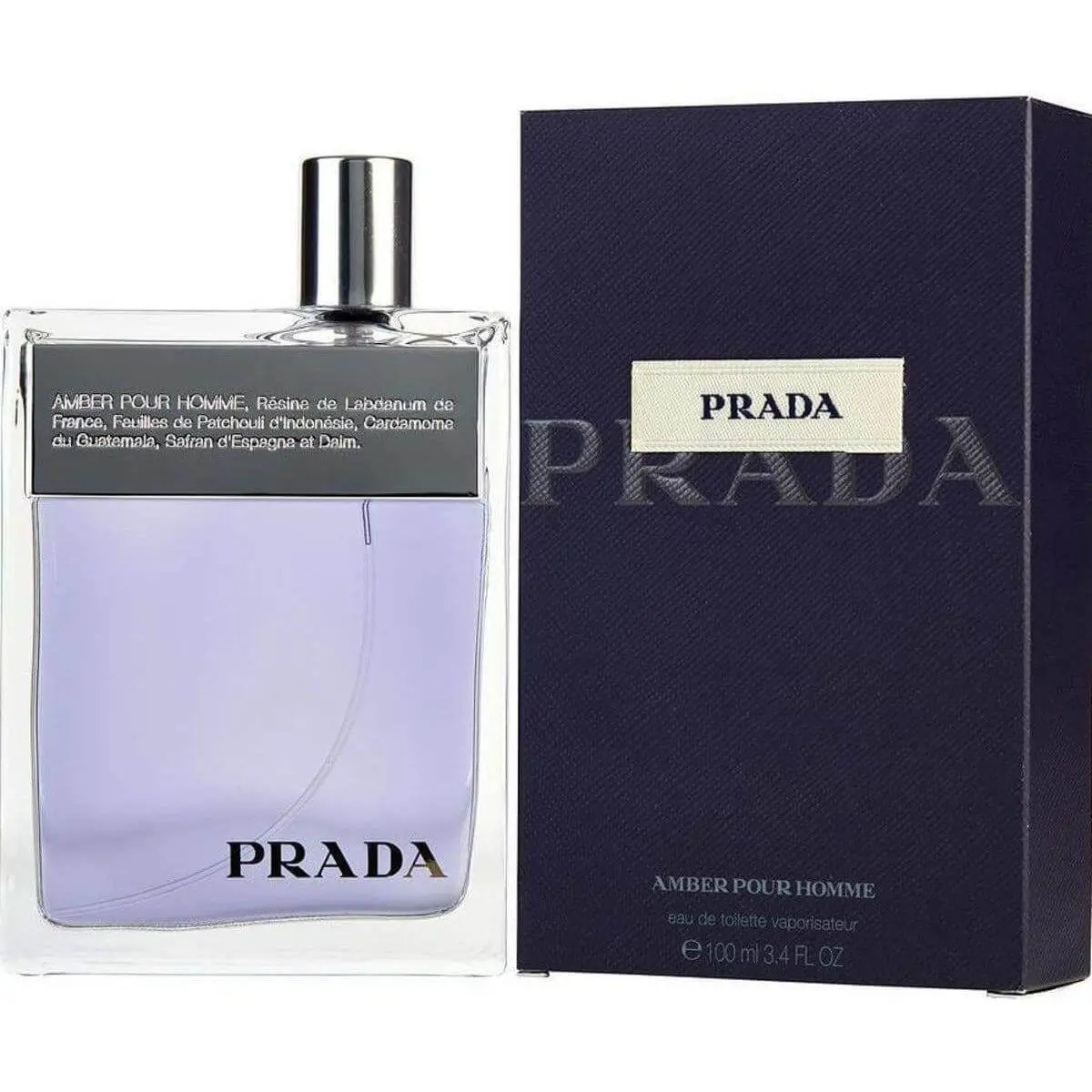 PRADA Amber Pour Homme Intense Eau de Parfum for Men, a Warm and Spicy Citrus Fragrance with Amber, Vanilla, and Patchouli Notes, 3.4 fl oz, Scented Fragrance Perfume, Intense Scent, Patchouli Vanilla Bergamot