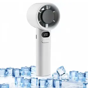 LMMAKE Handheld Portable Fan High-Speed USB Rechargeable with Digital Display 120 Infinite Speeds Precision Airflow Control for Personalized Cooling Ideal for Travel Office Desks Camping Trips & Home Use Perfect for Professionals Multiple Colors