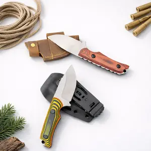 BM 15017 Hidden Canyon Hunter Fixed Blade Knife – 2.79" 8Cr13MoV Blade, Full Tang G10 or Wood Handle, Kydex or Leather Sheath, Compact EDC Knife for Outdoor, Hunting & Survival, Premium Small Knife Gift for Men