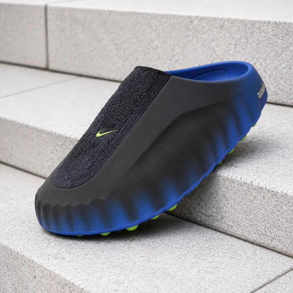 Nike Mind 001 Flyknit Slide Hyper Royal Black IR2175-400 Men's Fashion Sandal New