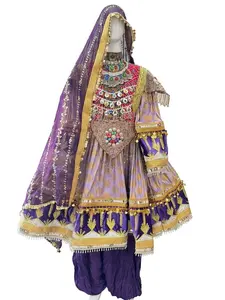 Luxury Afghan Traditional Embroidered Dress Set – Handmade Tribal Ethnic Outfit for Women