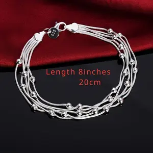 Silver Creative Bracelet - Simple And Elegant - Allergy-proof - Perfect For Everyday Wear And Parties - The Perfect Fashion Jewelry Gift Length 8 Inches 20cm