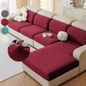 Soft Anti-Slip Rose Jacquard Sofa Cushion Cover, Elastic Sofa Slipcover, Easy Install L-Shaped Sofa Pad, Multiple Colors Available, Durable Living Room Decor