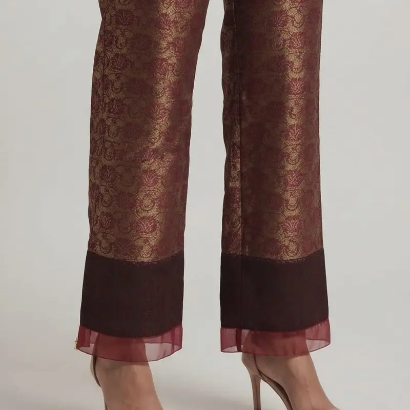 Ladies Formal Jamawar Fabric Trouser To Pair With Kurta Indian Pakistani Style Fit Small Medium || Bottoms