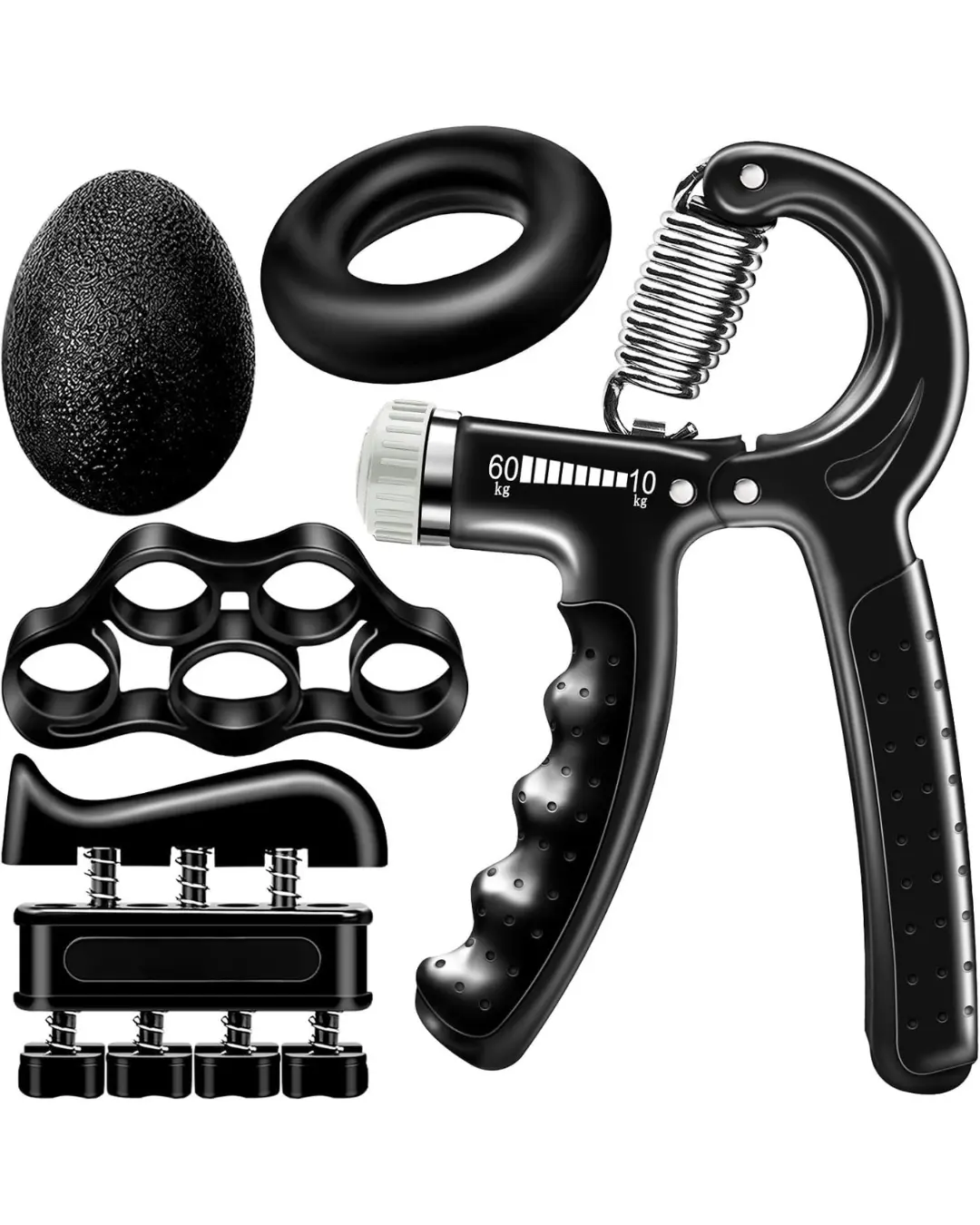 Grip Strength Trainer (5 Pack), Forearm Strengthener, Hand Strengthening Devices, Hand Exercisers for Strength, Finger Strengthener, Wrist Exerciser, Baseball Climbing Calisthenics Basketball