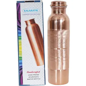 COPPER BOTTLE Pure Copper Water Bottle 34 Oz Copper Water Bottle - Leak Proof (34 Oz) (With Pitambari Powder)