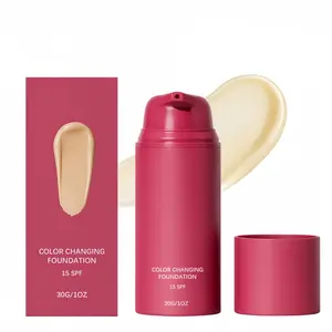 Color Changing Foundation, Skin Tone Adapting Liquid Foundation for Natural Finish, Lightweight Buildable Coverage, SPF 15 Makeup for All Skin Types, 1 Fl Oz (A)