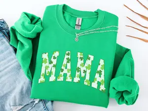 Mama St Patricks Day Sweatshirt, Mama Shamrock Sweatshirt, Mama Crewneck, Irish Mom, Lucky Mama Shirt, First Time Mom Gift, Expecting Mom