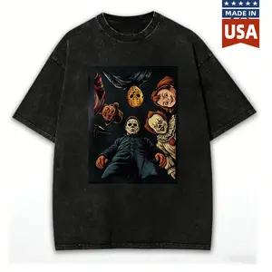 Retro Halloween Horror Movie Sweatshirt,Scary Movie Characters Hoodie,Spooky Season Crewneck,Group Halloween Gift Idea,Horror Fan Outfit