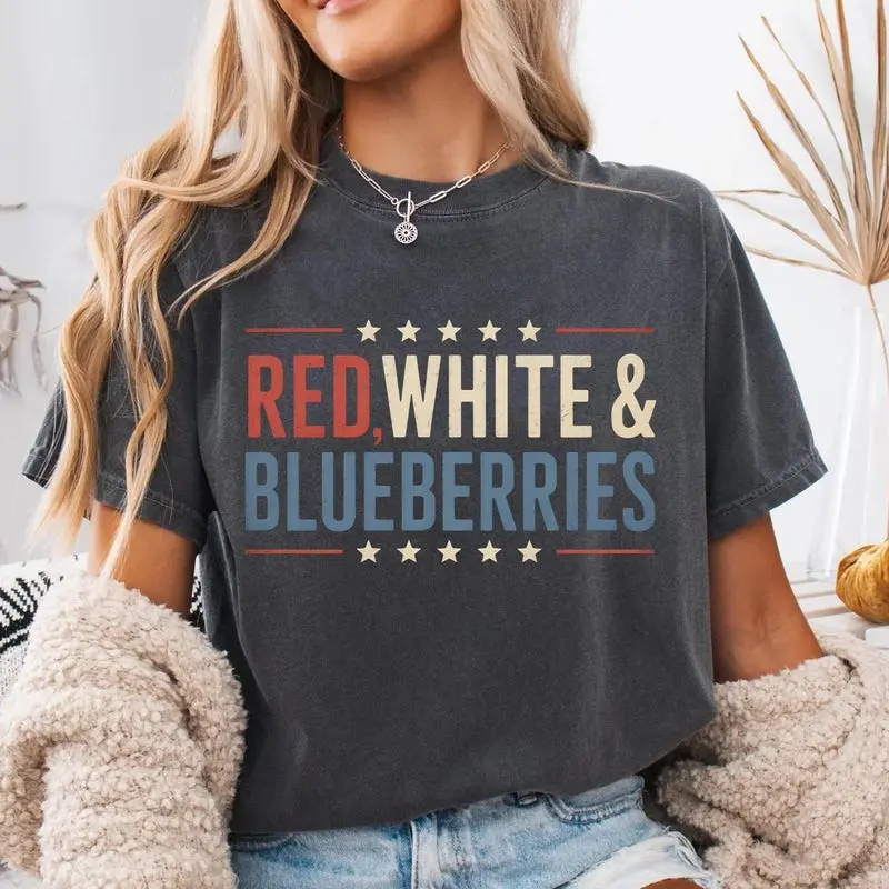 [Sale Up To 40%] Comfort Colors Red White And Blueberries Shirt, Trump Shirt