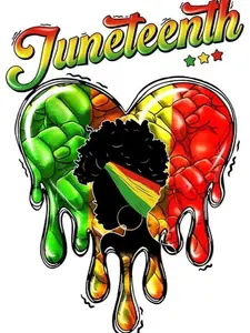 Juneteenth Heart DTF Iron on transfer for clothing t-shirts and hoodies