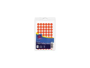 Avery 05051 Removable Self-Adhesive Color-Coding Labels, 1/2in dia, Neon Red, 840/Pack