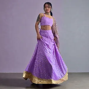 Elegant Purple Lehenga  – Perfect for weddings and festive occasions! Featuring intricate designs, flowing fabric, and a royal hue that makes you shine.  Shop now and dazzle every celebration!