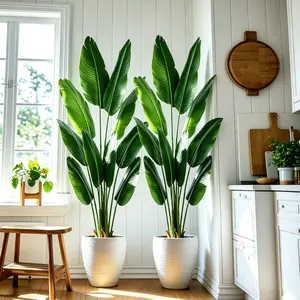 DLDA Artificial Bird of Paradise Plant 6FT(72in) Real Touch Fake Tropical Palm Tree，Large Faux Strelitzia Floor Potted Plant for Living Room Home Office Indoor Decor Housewarming Gift