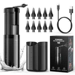 Electric Ear Wax Remover Kit, Rechargeable Ear Irrigator with 10 Replacement Parts, Large Capacity Water Tank, Safe Home Use