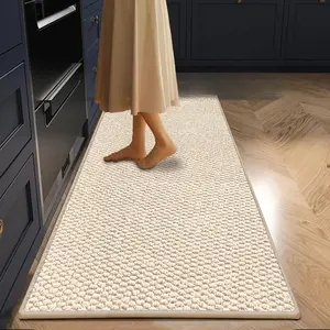 1pc Extra-Long Beige Runner Mat, Home Decor Rugs, Durable Area Rugs - Large Rectangular Floor Mat with Beige & Brown Sisal Texture, Machine Washable Mat for Hallway - Modern Design, Durable & Easy-Clean, Suitable for Corridors