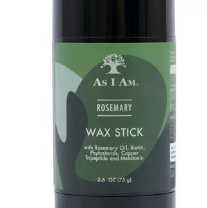 As I Am Rosemary Hair Wax Stick 2.6 Oz with Biotin & Saw Palmetto for Hair Care