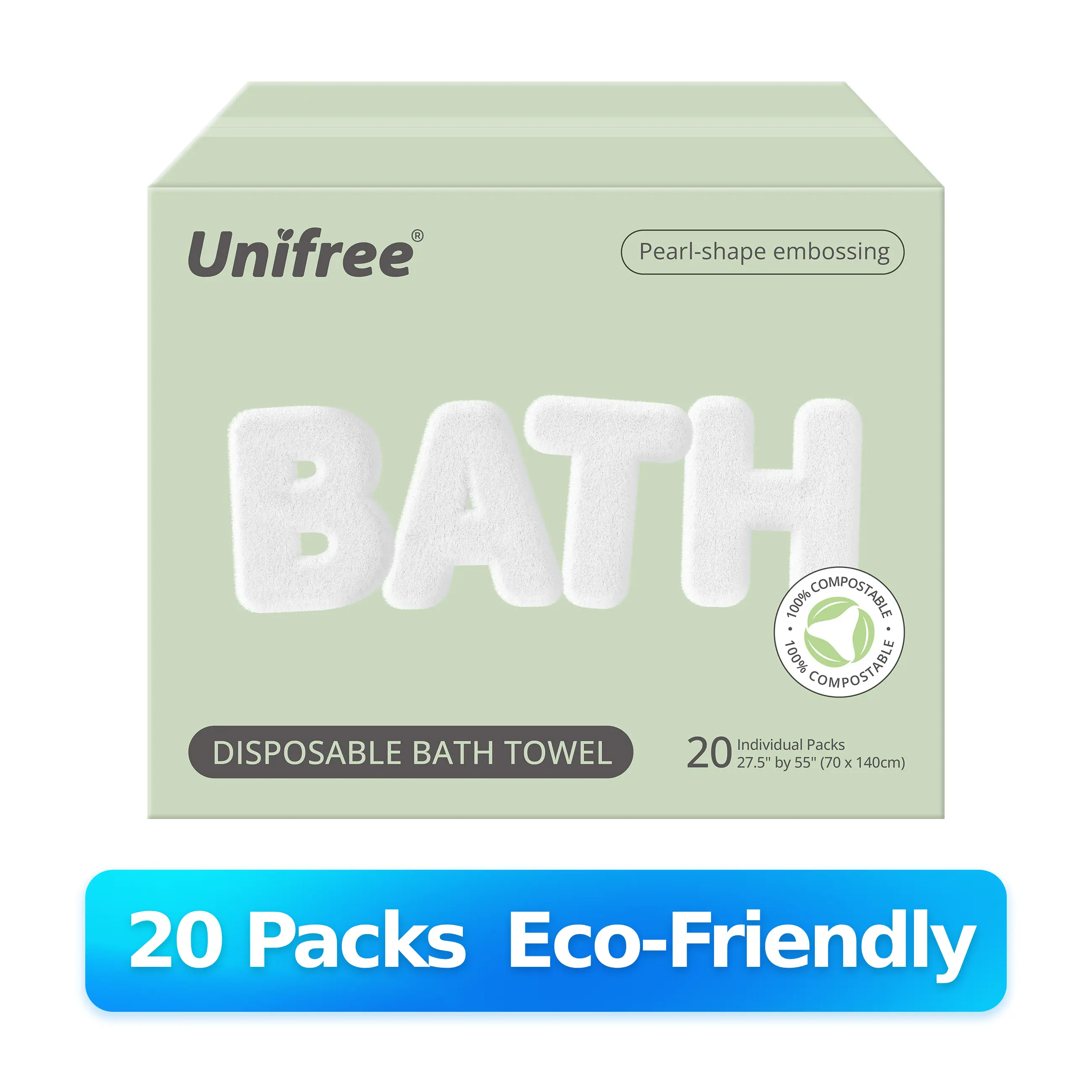 Unifree Large Disposable Bath Towels, Soft, Thick, Eco-Friendly, Individually Wrapped, Portable and Multifunctional, Personal Travel Essentials, Hotel, Gym, beach essentials, SummerFinds