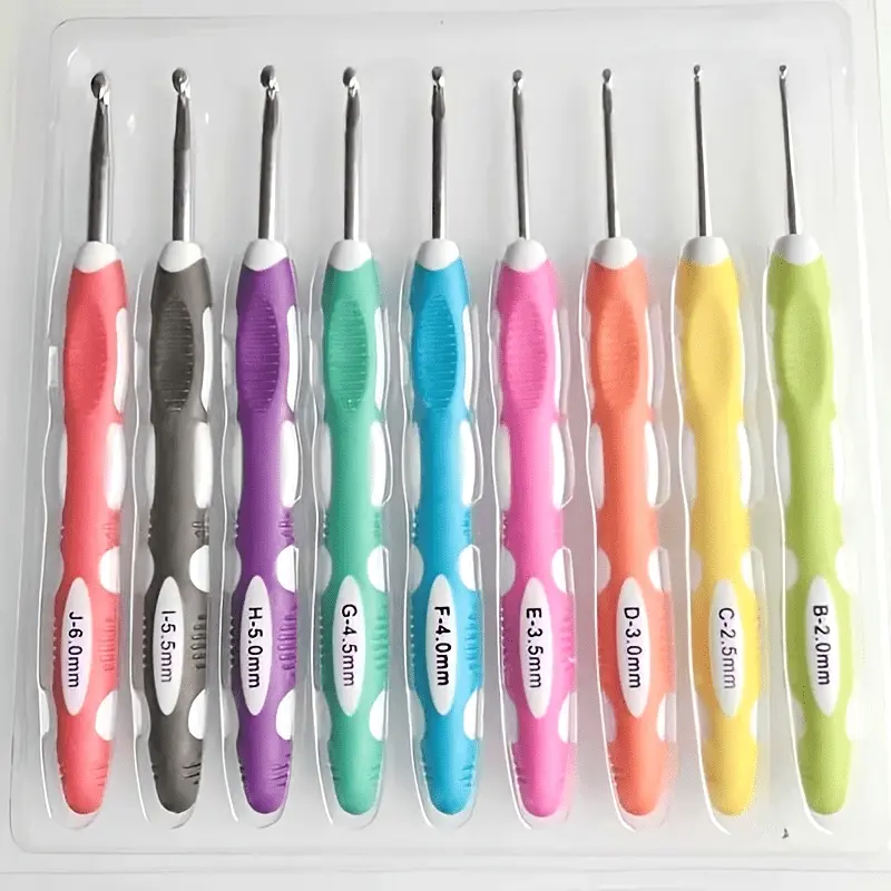 1pc/9pcs Sewing, Knitting & Crocheting Supplies Ergonomic Crochet Hooks Set Crochet Needles Knitting Needle Sewing Accessories