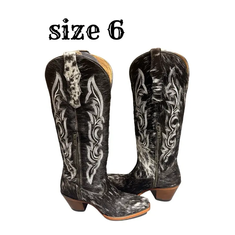 Junia cow hide tall heel cowboy boots , authentic
