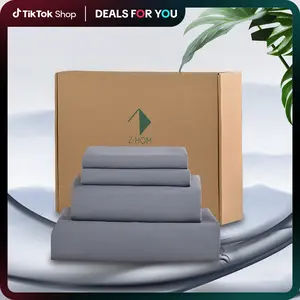 VIZIM Luxury Bed Sheets Set, 4-Piece Microfiber Bedding with Deep Pocket Fitted Sheet, Soft Hypoallergenic Pillowcases & Flat Sheet, Hotel Quality