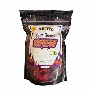 Nativo Artisan Beef Jerky Crumbs – OnFuego Spicy Chili Lime Flavor – 5 oz – Dry-Style, Variable Texture – Made in USA