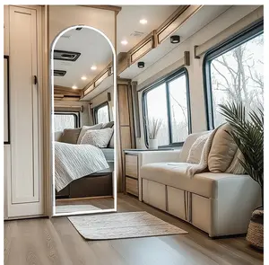 71"x26" LED Arched Full Length Mirror, Lighted Full Body Mirror with Aluminum Frame and Polished Glass for Bedroom