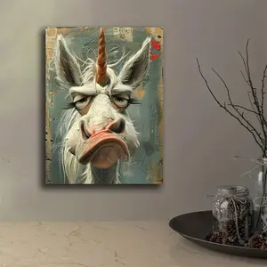 Whimsical Unicorn Canvas Art: 30.48x40.64 cm, No Solid Wood Frame, Suitable for Living Room, Bedroom, Restaurant, Garage, Office, Cafe, Bar, Courtyard, Decorative Painting, Holiday Birthday Gift