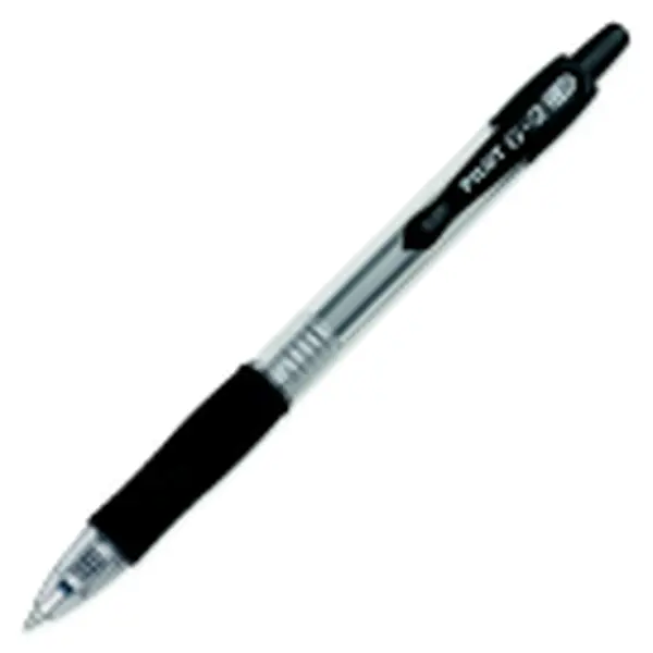 Pilot Retractable Pen Refillable Ultra Fine Clear Barrel, Black Ink