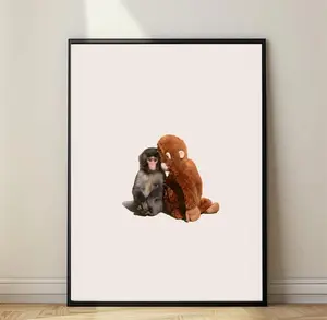 Abandoned Baby Monkey, Emotional Minimalist Poster( Unframed - Print Only )