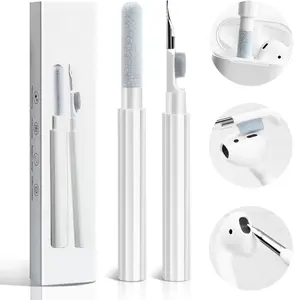 Airpod Cleaner Cleaning Tool Kit for Airpods Pro 1 2 3 Multi-Function Clean Pen with Soft Brush Flocking Sponge for Cleaning Bluetooth Earphones Headphones Charging Case Cell Phone Keyboard More Camera Smartphone