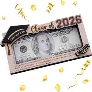 Class of 2026 Graduation Money Holder, Wooden Cash Gift Box for High School & College Graduates
