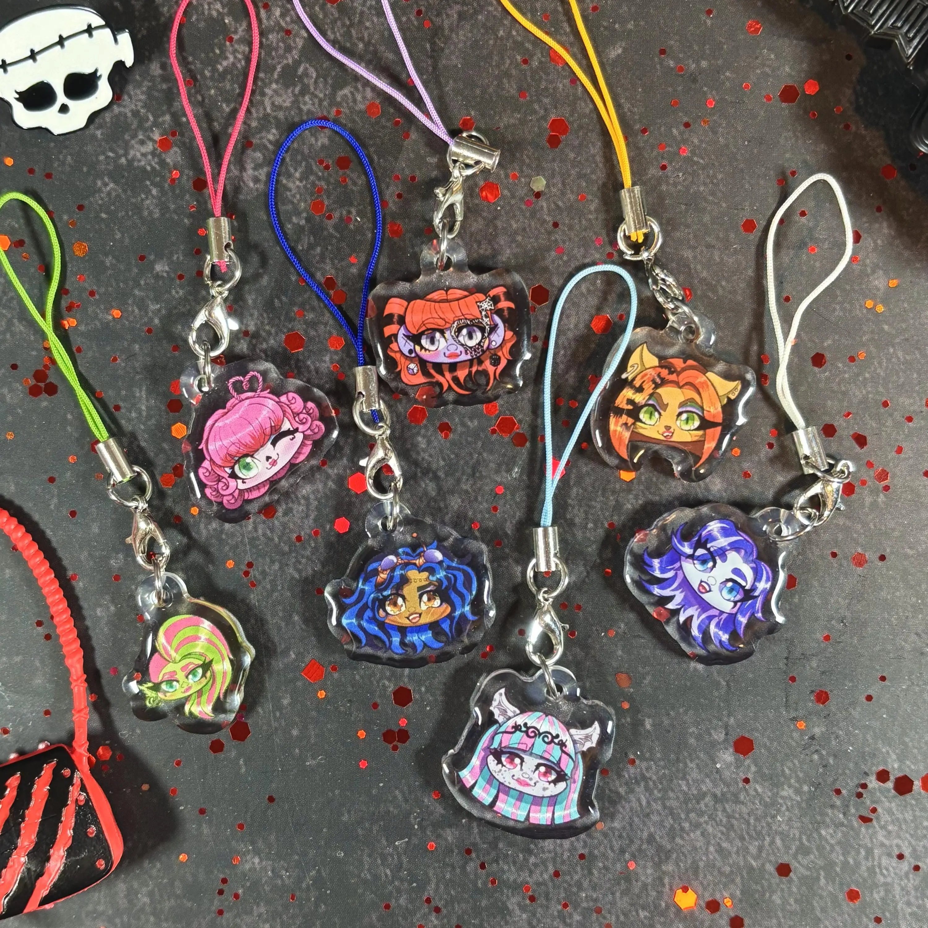 Monster Girls Charms, monster high keychain