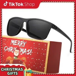 KINGSEVEN Men's Polarized Sunglasses Stylish Black Square Frame TR90 Temples Stainless Steel Spring Hinge UV Protection Ideal Christmas Present on TikTok Shop
