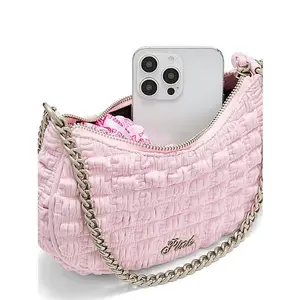 PINK Crescent Ruched Shoulder Bag