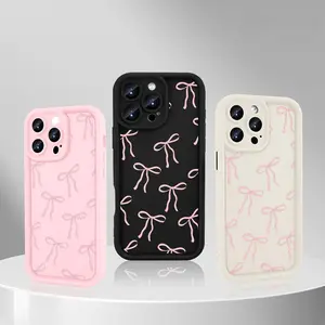 Bowknot 2026 New Style Beautiful and Interesting High-end Phone Case Compatible with iPhone 17 Pro Max 16 16e 15 14 Plus 13 12 Mini 11 Air XR X XS Pattern TPU Lens Protection Durable Soft Cover Gift Screen Protector
