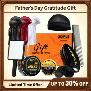 【Father's Day Gratitude Gift】Strong Hold Wave Pomade for Men, Easy Wash 360 Wave Hair Cream Grease , Moisture, Silky Shine, Brush and Durag Cap Haircare Nourishing