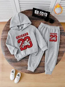 Autumn Winter New Kids Fashion Hoodie Set, Baby Casual Loose Sports Pants Sweatpants Two-Piece, Trendy School Gift for Children