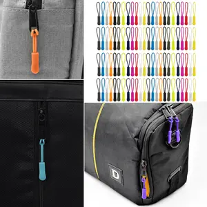 Pack of 132 Heavy-Duty Nylon Zipper Pulls with Non-Slip PU Gripper - 12 Color-Coded - Handbags, Luggage, Wallets, Clothes - Durable Zipper Extensions, Multi-Purpose Zipper Replacement Parts