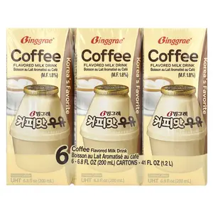 Binggrae Flavored Milk Drink, Coffee, 6 Cartons, 6.8 fl oz (200 ml) Each