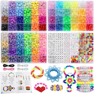 Pony Beads for Bracelets, 4026 Pcs 72 Colors Multi-Types Kandi Beads with 10 Kandi Cuff Designs, Friendship Bracelet Making Kit with Assorted Letter Bead for Jewelry Making and DIY Crafts