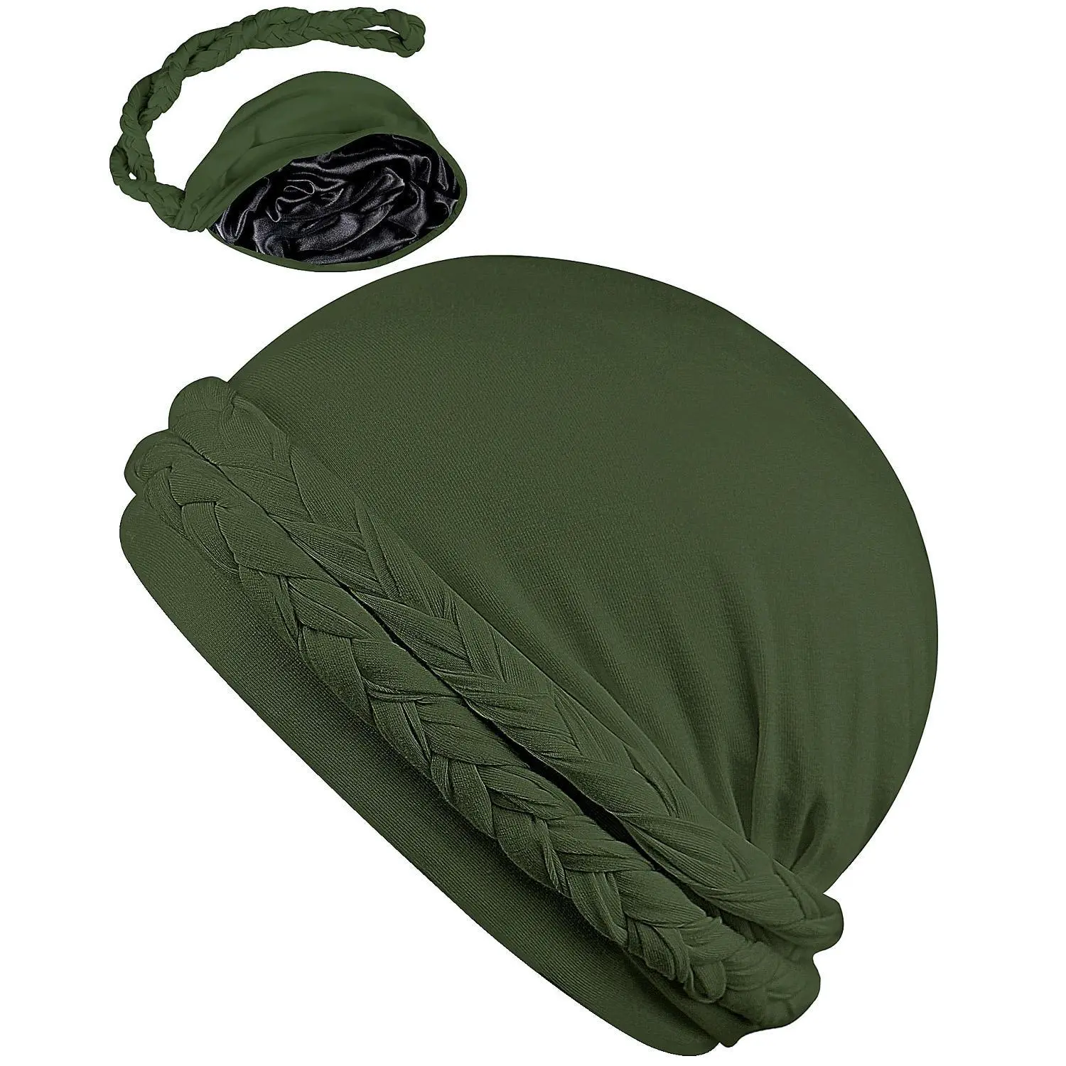 Satin Lined Unisex Halo Turban Durag for Waves, Braids & Locs - Luxurious Silk Sleep Bonnet for Ultimate Hair Protection & Frizz Control for All Hair Types