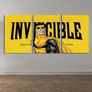 Set of 3 Invincible War Themed Canvas Poster Mark's Universe Variant Art Wall Decor Comic Style Gift for Teens Living Room Bedroom Dorm framed Waterproof Moisture-Proof Desig